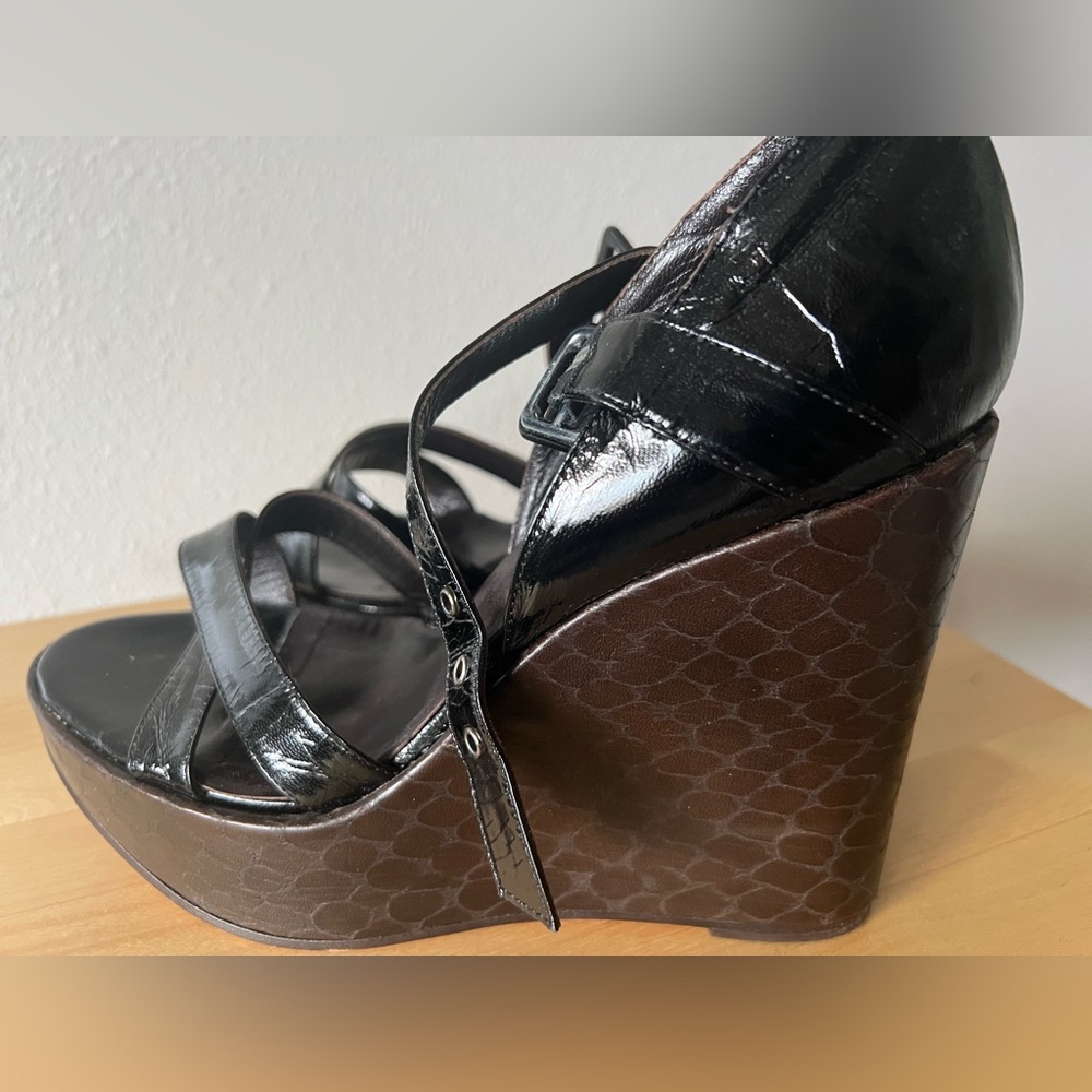 Vintage Colin Robertson Leather Wedge Sandals - Picture 2 of 12